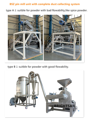 Brightsail Sesame wide chamber pin mill  Sesame High Speed Pin Mill food powder making machine