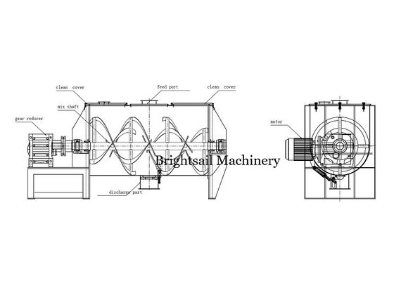 Food Mixing 90kw Grain Powder Machine 60 To 12000l Volume